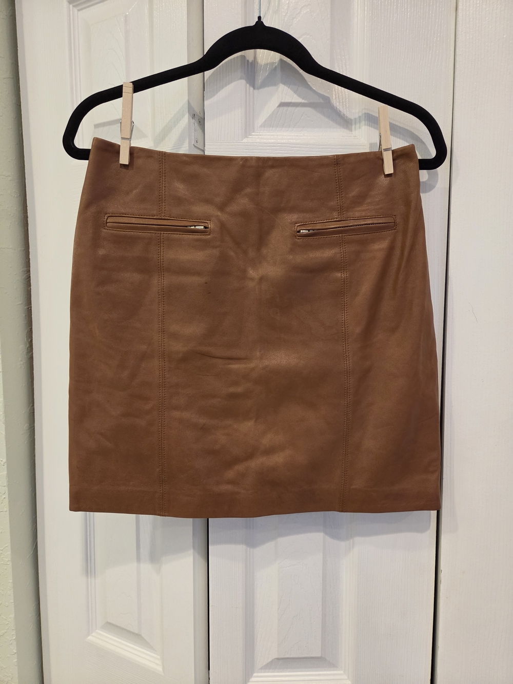 Ann Taylor Women's Brown Leather Mini Skirt